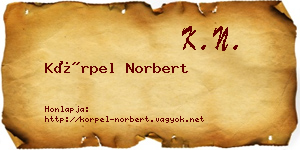 Körpel Norbert névjegykártya