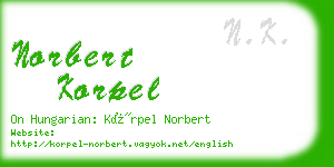 norbert korpel business card